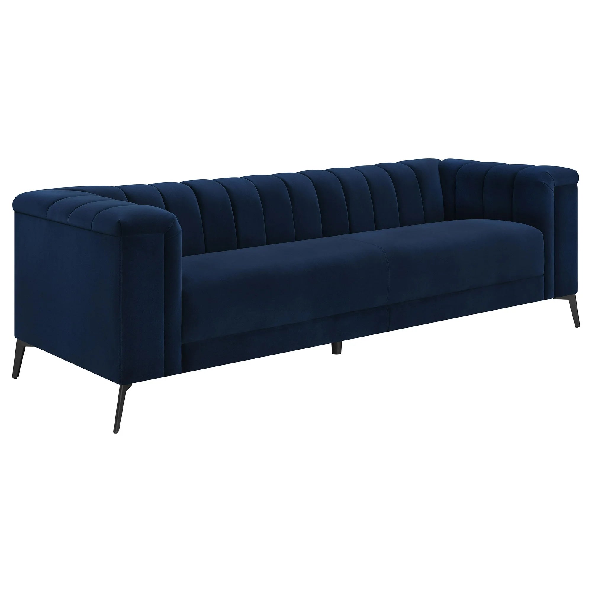 Tuxedo Arm Living Room Set Blue