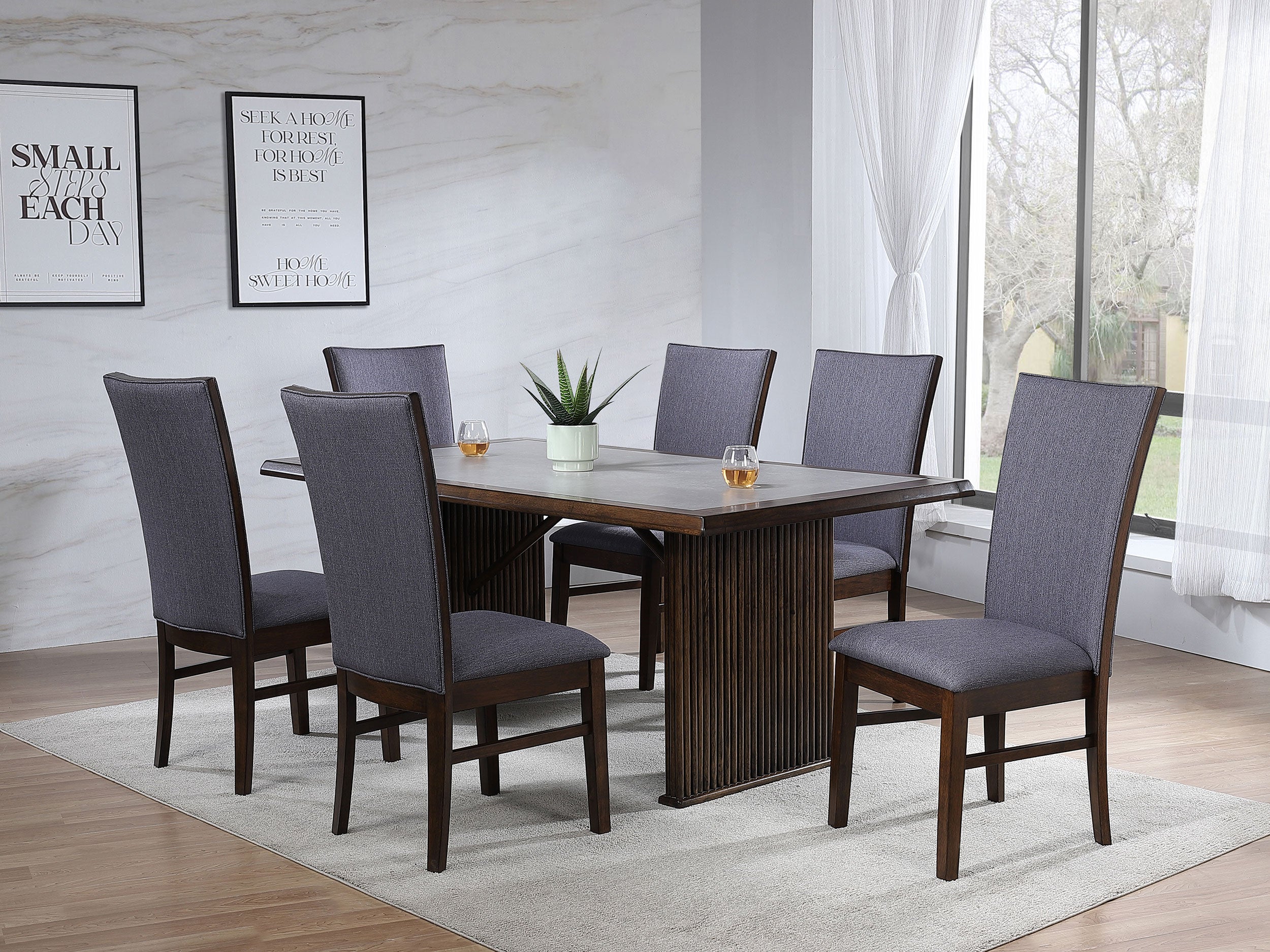 Sherwood 7-piece Rectangular Dining Table Set Brown PRE ORDER