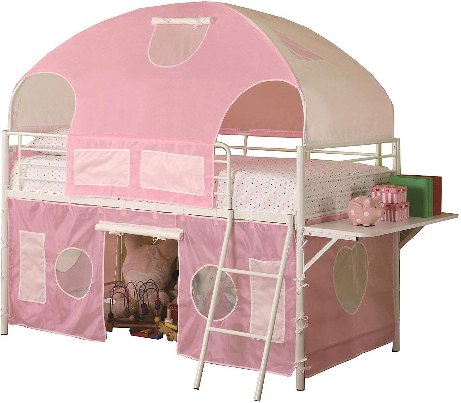 tent for loft bed Lorri Pink Fabric Tent Loft Bed