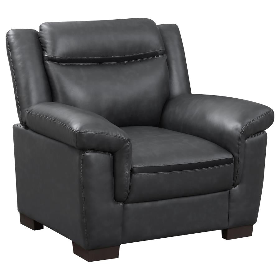 Arabella Upholstered Padded Arm Accent Chair Grey PRE ORDER