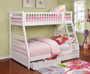 Ashton Twin/Full Bunkbed - White