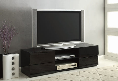 4 Drawer TV Console - Glossy Black
