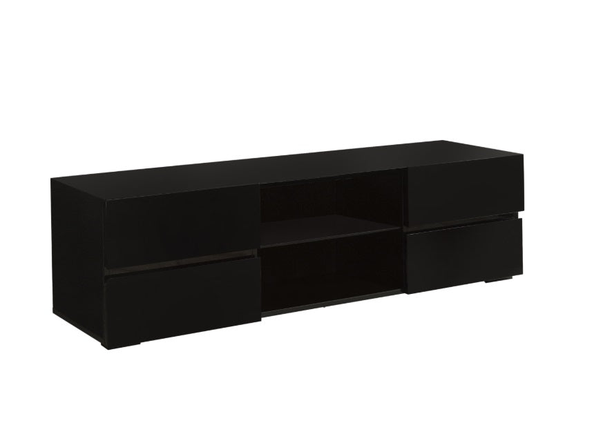 4 Drawer TV Console - Glossy Black