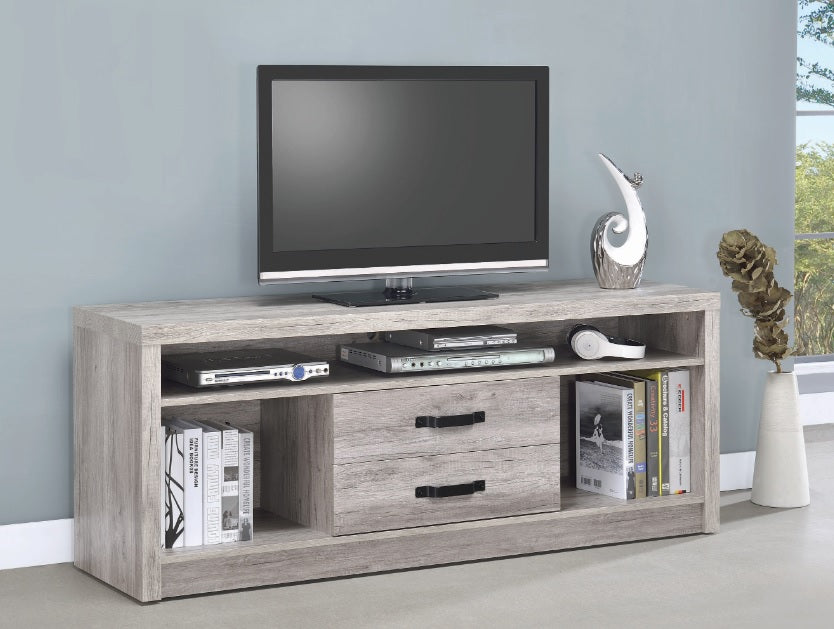 2 Drawer TV Console - Grey Driftwood