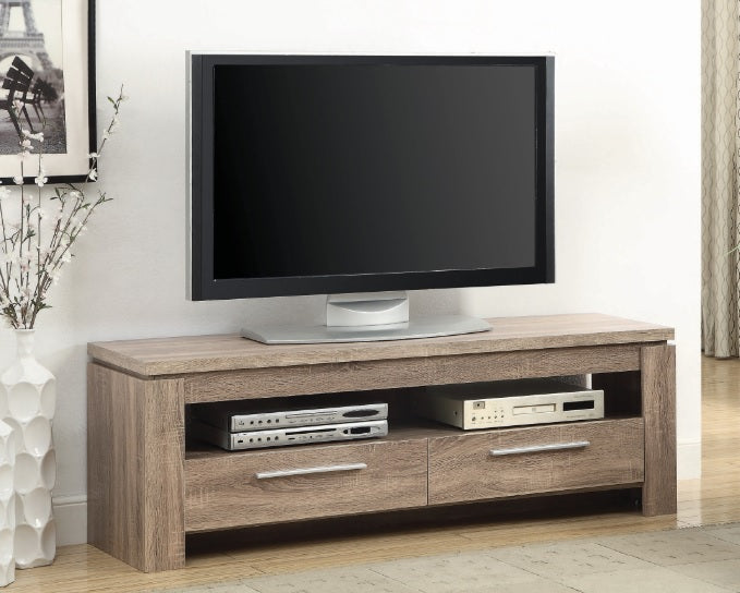 2 Drawer TV Console - Weathered Brown