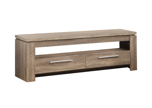 2 Drawer TV Console - Weathered Brown